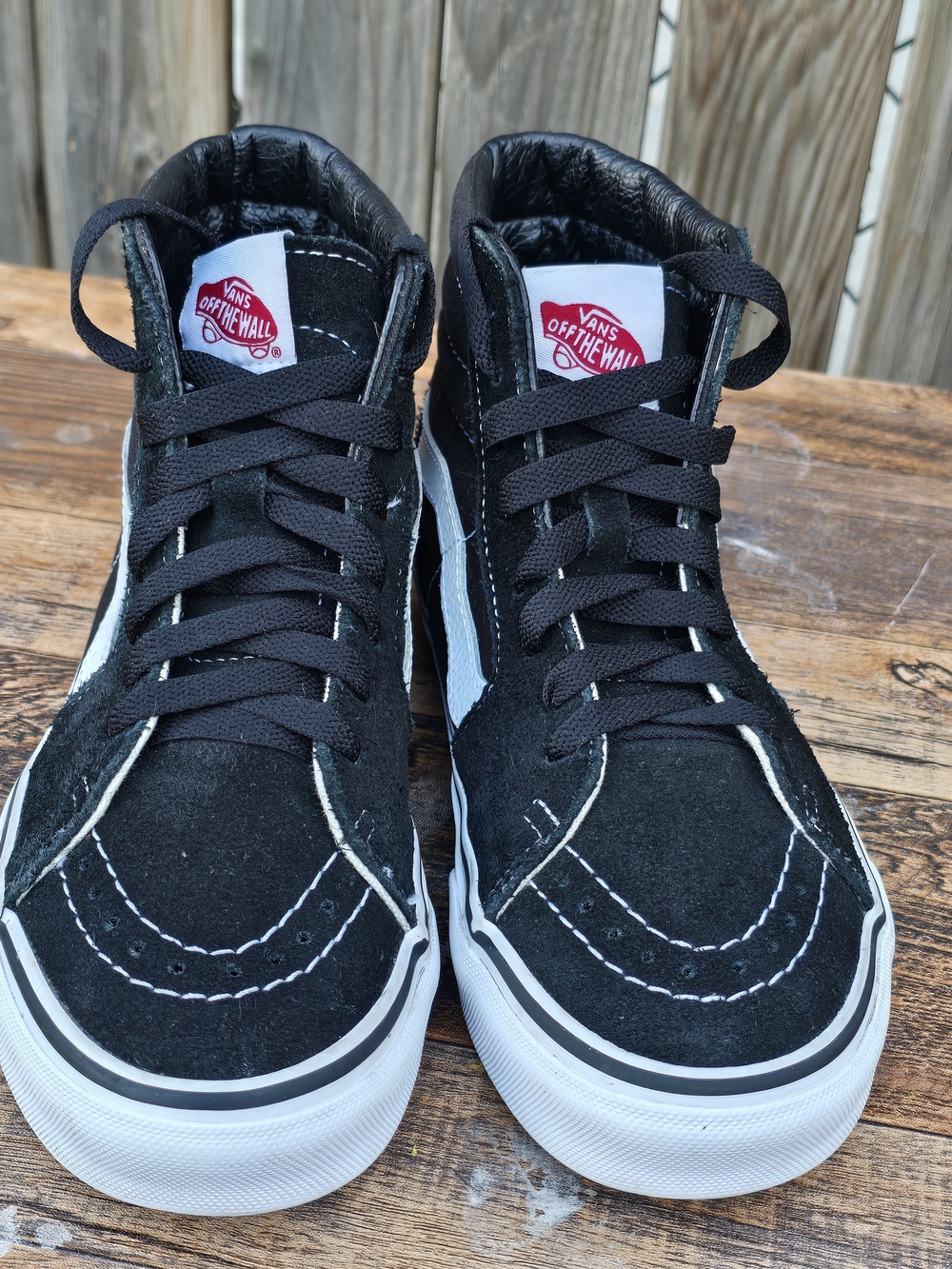 Vans Sk8-Hi High-Top Skate Shoes in Black White Women Size 6